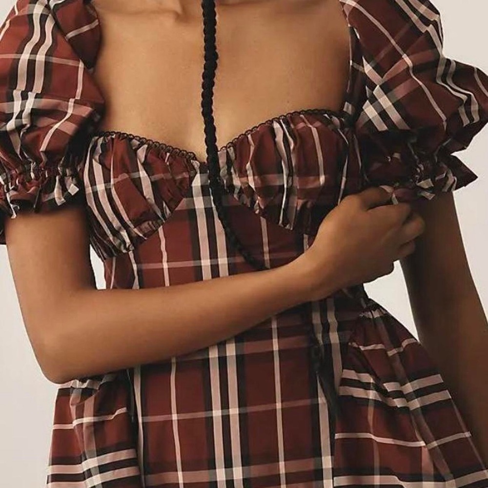 ANTHROPOLOGIE plaid mini dress - Picture 4 of 6
